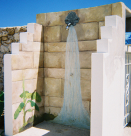 poolside fountain